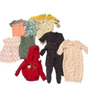 Baby Girl Clothing Lot Newborn-6M Tommy Hilfiger Carters Nicole Miller Sleepers